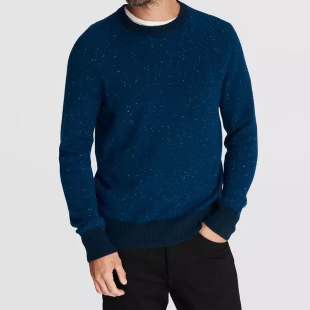 Rag & Bone Cashmere Crewneck Pullover Sweater in Navy Blue Size M